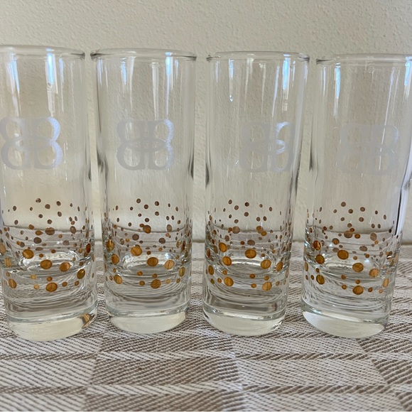 Set of 4 Etched B&B Cordial Glasses - Picture 1 of 6